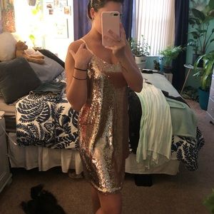 Champagne sequin dress